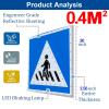 30" Solar-Powered Flashing LED Pedestrian Crossing Sign for Urban Roads & Schools - 24x24 in Safety Signal, Bright LED Warning Light, Traffic Control Device view 4