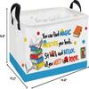 Essme Rectangular Kids Baskets,Book Storage Box,Cute Basket for Kids with Handles for Room Decor, Book Bins,Shelf Basket.(Book) view 2