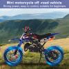 50cc Dirt Bike Gas, Mini Motorcycle Dirt Bike for Kids 8-14 2-Stroke Off-Road Motocross Bikes Pull Start motos para nios 330LBS Max Load Halloween for Young Rider Boys Girls Blue view 4