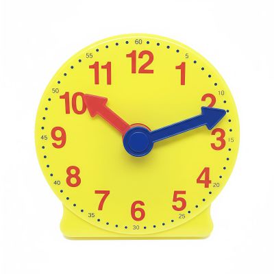 Qemixly 4 inch Teaching Clock, Learning Tell Time Analog Clock Demonstration 12 Hour 2 Pointers for Classroom Teacher