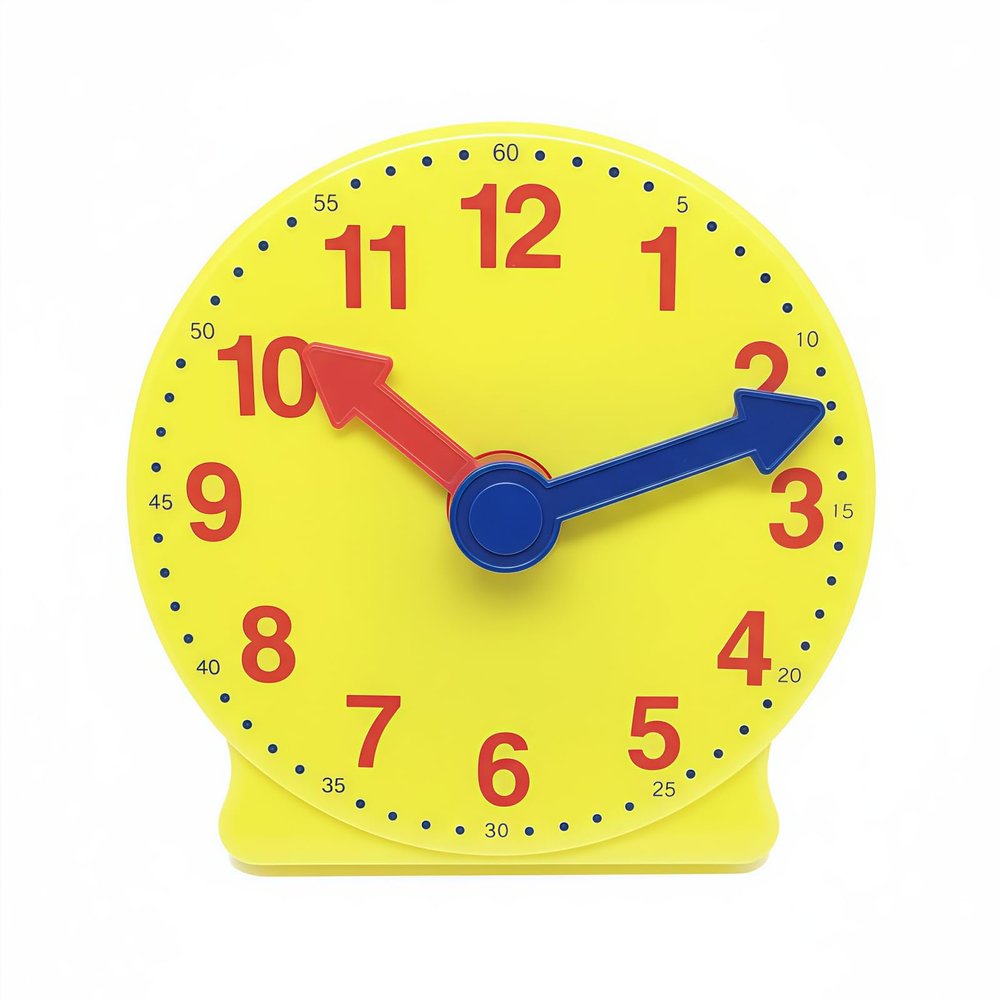 Qemixly 4 inch Teaching Clock, Learning Tell Time Analog Clock Demonstration 12 Hour 2 Pointers for Classroom Teacher