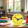 Qemixly 4 inch Teaching Clock, Learning Tell Time Analog Clock Demonstration 12 Hour 2 Pointers for Classroom Teacher view 3