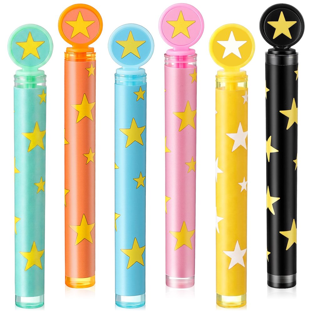 Soulchen 24 Pcs Golden Star Party Favors Bubble Wands Mini Bubble Wand for Race Car Birthday Party Supplies Activity Prizes Piata Goodie Bag