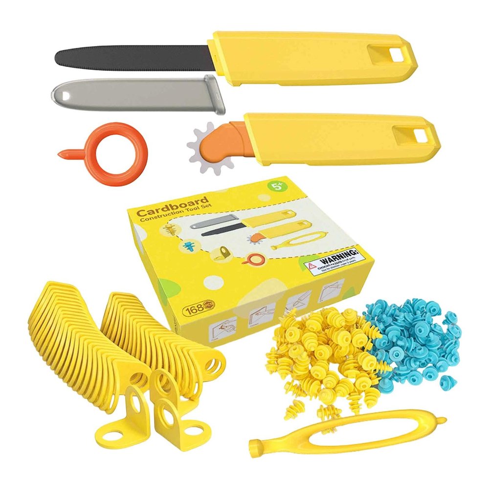 JCRBILW Cardboard Construction Kit with Fold Roller Screwdrivers Tool Cutting Roller Screws Connector Reusable PP Material Suitable for Boys Girls DIY Project