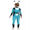 Hularka Kids Metallic Alien Jumpsuit with Antennas Festival Themed Party Outer Space Robot Full Bodysuit Sky Blue Black 10 Years view 2