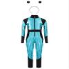 Hularka Kids Metallic Alien Jumpsuit with Antennas Festival Themed Party Outer Space Robot Full Bodysuit Sky Blue Black 10 Years view 4