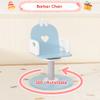 IdeaKey Wooden Kids Vanity Table and Chair Set with Light and Mirror, Princess Makeup Vanity Desk with Barber Chair and Rolling Cart, Pretend Hair Salon Play Set, Toddler Vanity Set for Girls, Blue view 4