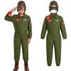 Morph Kids Flight Suit Pilot Costume with Aviator Helmet Goggles Scarf Set, Boys Air Force Fighter WW2 Costume Kids - Small view 1