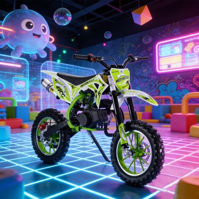 50cc Kids Dirt Bike Gas Powered, Dirt Bike for Kids 8-14 2-Stroke Off-Road Motocros Mini Motorcycle Birthday Halloween for Children Young Rider Boys Girls Beginners Ages 8-14 Green