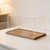 24 26 28 30 in Large Acrylic Display Case, Clear Stackable Figure Display Plastic Case, Assembled Showcase Cube Box for Hobby Collectibles(Wood,70x70x70cm/28x28x28in) view 1