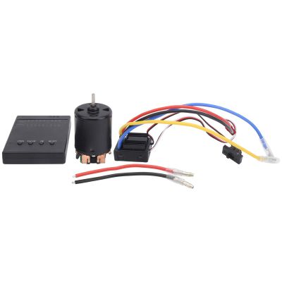 HOBBYFANS 80A Brushed ESC with Program Card and 35T Brush Motor Set for 1/8 1/10 RC Car, Waterproof Dustproof Electronic Speed Controller with Overheat and Low Voltage Protection
