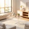 1:12 Miniature Acrylic Table - Modern Waterfall Rectangle Coffee Table for Dollhouse, Transparent Living Room Furniture & Display Stand for Miniatures (Clear) view 4