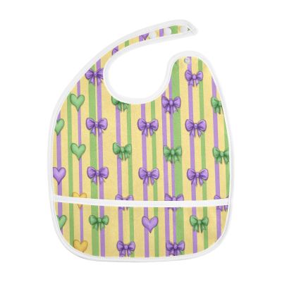 foixnub Baby Bibs for Boys Girls Purple Green Stripes Bows Newborn Drooling Bibs for Feeding Teething Soft Adjustable 5pack