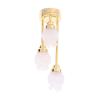 1/12 Scale Dollhouses Chandelier Three Head Ceiling Lamp LED Light with Gold Base Designs for Living Room Scene Display Collectible Dollhouses Accessories view 1
