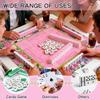 31.5in Large Pink Mahjong MatAnti-Slip, Noise-Reducing Table Cover for Mahjong, Poker, Board GamesWith 4 Mahjong Shuffle Cards Mahjong Dice Bags and 20 Scratch off Crads Mahjong Party Supplies view 3