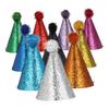 TOYANDONA 10pcs Colorful Glittery Cone Birthday Party Hats L Size Reusable Sparkly Celebration Headwear for Boys Birthday Supplies Style view 1