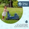 Careplay 2-in-1 Puppy Push & Ride-on Toy, Indoor & Outdoor Use, Earth Tone Color, Recommended for Children up to 50lbs, Made in The USA, Mist Blue view 2