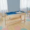 RRI Goods Sand and Water Activity Table with Double Divided Plastic Tub, Dual Drain Faucets, Locking Casters & Storage Lid Birch Plywood Indoor Sensory Play Table view 3