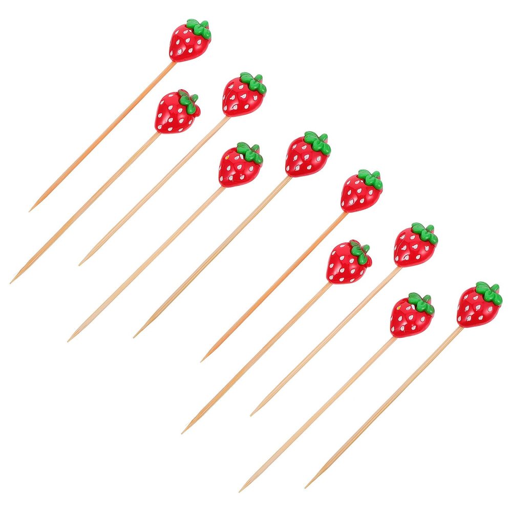 Luxshiny Strawberry Cake Toppers 20pcs Red Non-edible Fruit Decorations Cute Birthday Party Supplies for Cake Decorating