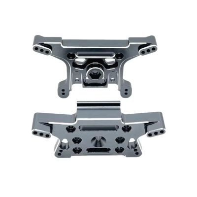 Compatible with MJX for Hyper Go 10208 V2 1/10 RC Car Upgrade Parts Accessories Metal Front Rear Shock Tower Plate RC Car Accessories(Gray)