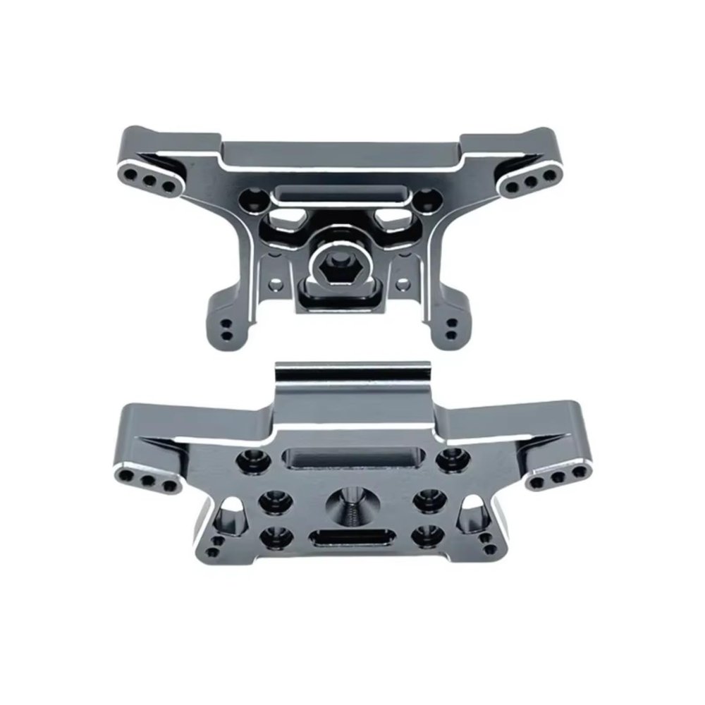 Compatible with MJX for Hyper Go 10208 V2 1/10 RC Car Upgrade Parts Accessories Metal Front Rear Shock Tower Plate RC Car Accessories(Gray)