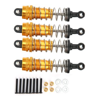 1/12 RC Shock Absorbers Upgrade Parts High Performance Aluminum Alloy Spring Damper for MN G500 RC Cars 80mm Shock Absorber Damper 4 Pcs (Gold)