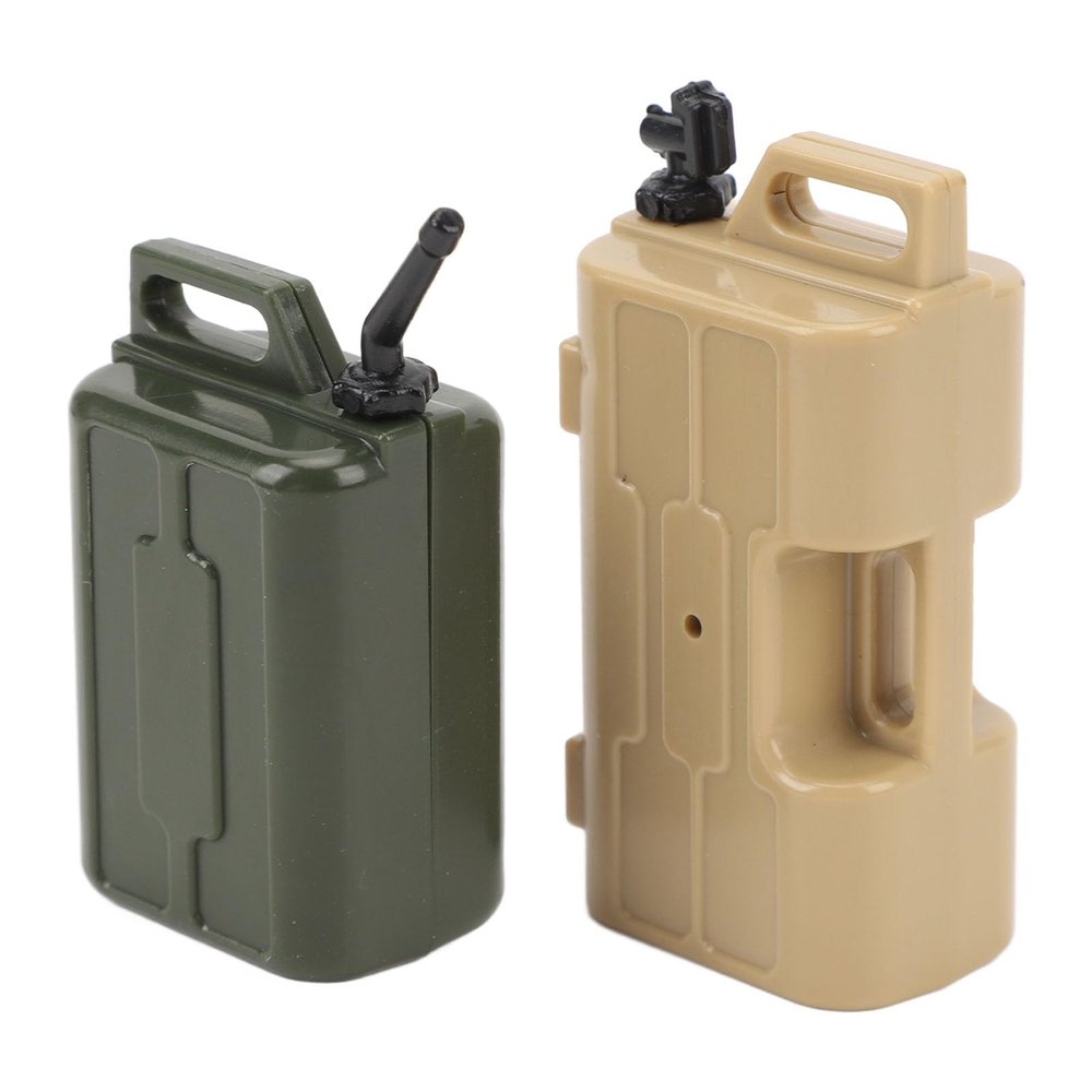 POENVFPO POENVFPO 1/10 Scale Mini Fuel and Gas Can, RC Fuel Container Miniature Plastic Mini Gas and Can for SCX10 RC Crawlers (Yellow+Green)