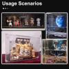 Acrylic Display Case for Action Figures, Openable Collectibles Protection Cover Stackable, Building Blocks & Small Statues Organizer Cube Tool-Free(13.8x5.9x13.8in/35x15x35cm) view 2