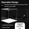 Acrylic Display Case for Action Figures, Openable Collectibles Protection Cover Stackable, Building Blocks & Small Statues Organizer Cube Tool-Free(13.8x5.9x13.8in/35x15x35cm) view 3