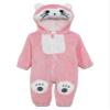 Zaldita Unisex Baby Cute Animal Costume Hooded Romper Jumpsuit with 3D Tai Halloween Cosplay Outfits Pink Cat 12-18 Months view 3