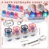 2 PCS Keyboard Fidget Toy for Adults, Keyboard Fidget Clicker with LED Light, Cat Shape Fidget Keychain 4-in-1 Button for Stress Relief & Anxiety Decompression (Black and Red) view 2
