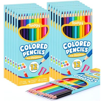 1248 Count Colored Pencils for Kids, 104 Packs Colored Pencils Bulk 12 Colors, Pre-sharpened Color Pencils for Adults, Bulk School Supplies for Teachers, Back to School Supplies, Classroom Prizes