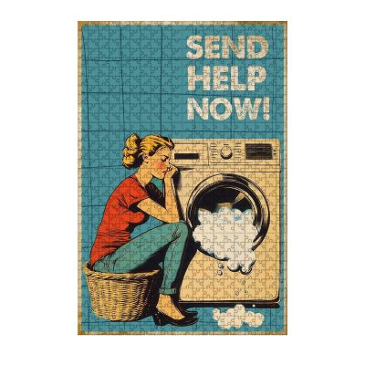 500 Piece Woman A Fun Wooden Puzzle Send Help Now to Promote Problem Solving Logical Thinking Fine Motor Skill Development and Spatial Awareness 20.4x15 Inch