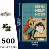 500 Piece Woman A Fun Wooden Puzzle Send Help Now to Promote Problem Solving Logical Thinking Fine Motor Skill Development and Spatial Awareness 20.4x15 Inch view 2