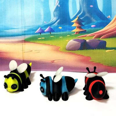 3pcs Articulated Bumble Bee Glow in The Dark Bees, Printed Stress Relief Desk Toy - 3D Printed in USA - GID-BBEE-3X