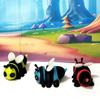 3pcs Articulated Bumble Bee Glow in The Dark Bees, Printed Stress Relief Desk Toy - 3D Printed in USA - GID-BBEE-3X view 1