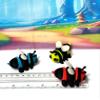 3pcs Articulated Bumble Bee Glow in The Dark Bees, Printed Stress Relief Desk Toy - 3D Printed in USA - GID-BBEE-3X view 3