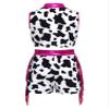 YiZYiF Kids Girl Cowgirl Outfit Western Themed Cosplay Fringe Tassel Crop Top and Shorts Set Hot Pink 6 Years view 2