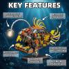 HJPLPXH Mechanical Angler Fish Building Set with Light Steampunk Cyberpunk Animal Model Kit for Adults & Teens, STEM Construction Toy, Unique Desk Decor & Gift for Hobbyists view 2