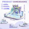 Ktaxon Inflatable Bounce House with Rainbow Arch, Outdoor Bouncy Castle W/Long Water Slide, 750W Blower, Pitching Game & Basketball Rim for Backyard Park, 192" Lx144 Wx88 H view 2