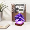 1pc Cube Storm Glass Weather Forecaster Storm Glass Weather Predictor Globe With Cube Design For Home Office Desktop Dec (With Light Base) globe view 4