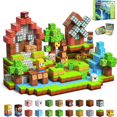 SSAWER 48 PCS Magnetic Blocks - Magnetic Building Blocks for Kids, Magnetic Cubes Sensory Toy for STEM Boys and Girls Christmas Birthday Gifts