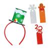 Abaodam Christmas Top Hat Headband for Women, Green Mini Hat with 3 Replacement Cards, Holiday Party and New Year Celebration Accessory, Christmas Themed Headwear for Festive Cosplay view 1