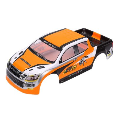 JAOCDOEN RC Car Body Shell 1/10 Scale Universal Painted Precut Modification 26cm Wheelbase for Pickup Truck (Orange)