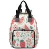 BICUUZHI Watermelon Strawberry Diaper Bag Backpack Essentials Travel Tote Multifunction Waterproof Bag with Stroller Straps USB Charging Port view 1