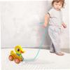 Baby Pull Toy, Wooden Pull Toy with Bell & Non-Slip Wheel, Interactive Duck for 1-3 Year Olds, Develops Mobility, Balance & Hand Eye Coordination Skills, Yellow, Duck, Baby view 4