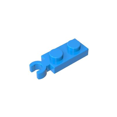 Gobricks GDS-90199 78256 1x2 Plate with Horizontal Clip, Dark Azure, 50 pcs