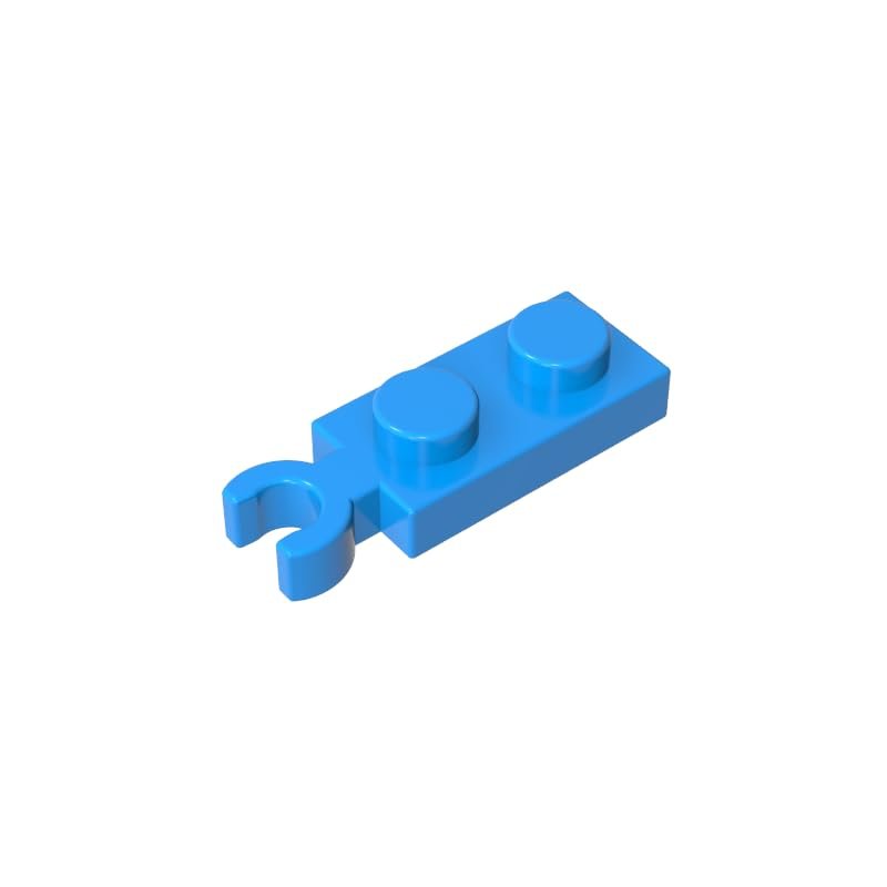 Gobricks GDS-90199 78256 1x2 Plate with Horizontal Clip, Dark Azure, 50 pcs