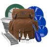 ASR Outdoor 13pc Gold Panning Backpack Kit Collapsible Bucket Prospecting Tools (4 Colors) (Brown) view 1