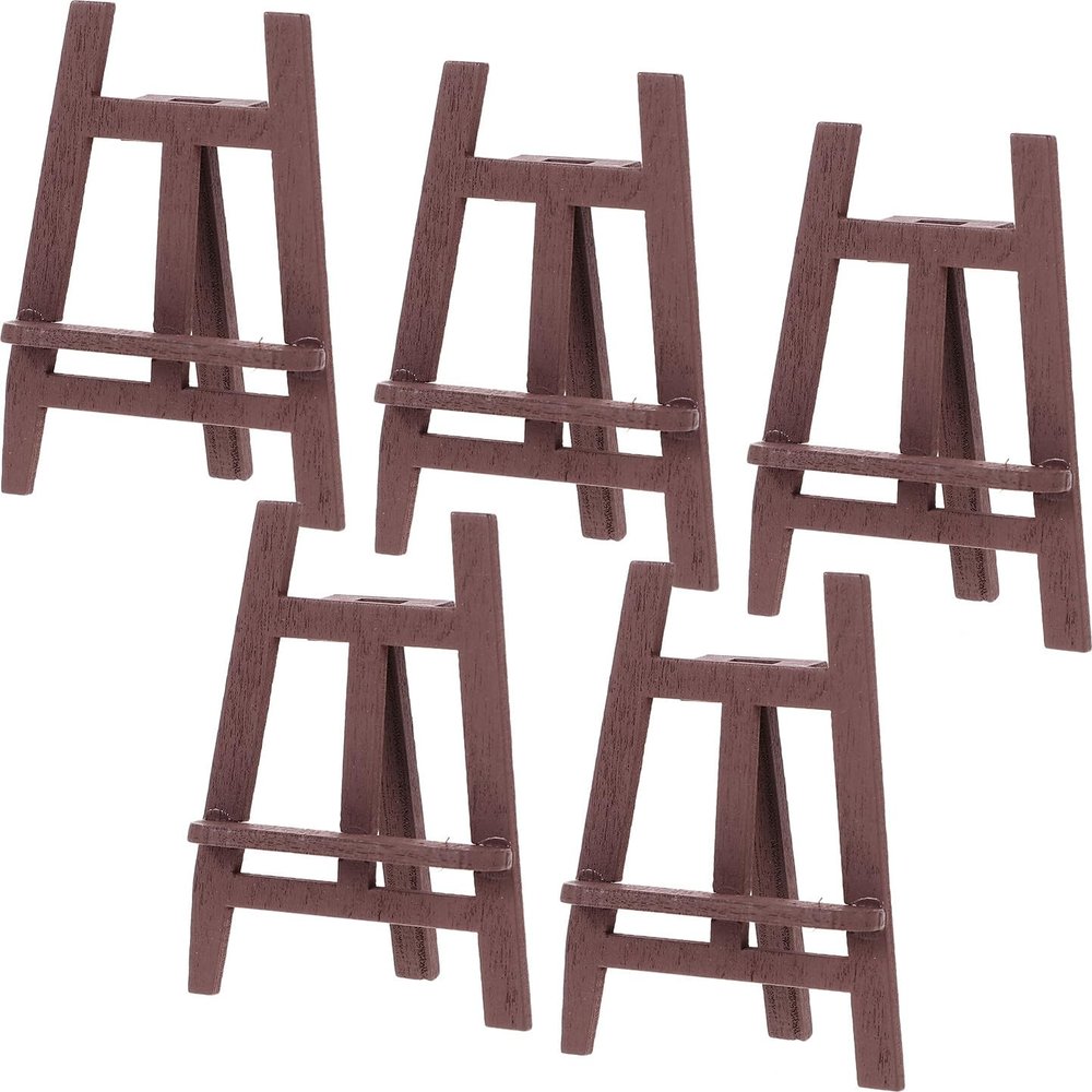 JOINPAYA 5pcs Miniature Wooden Easel Display Stands for Dollhouse Decor, Miniature Easel Ornaments for Craft and Home Gallery Accessories